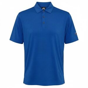 FootJoy Polo Shirt Men's Medium Blue Striped Performance Golf Short Sleeve